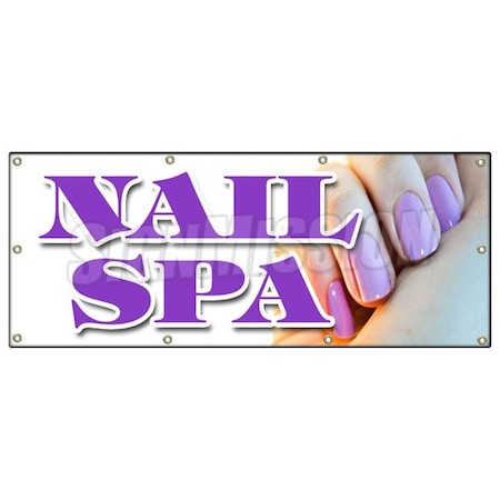 NAIL SPA BANNER SIGN Manicure Pedicure Gel Acrylic Designs Walk In